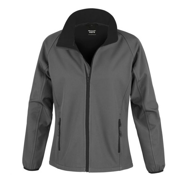 Dames Printable Softshell Jacket Kleur Charcoal Zwart