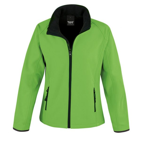 Dames Printable Softshell Jacket Kleur Vived Green Zwart