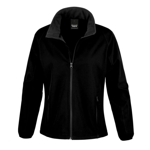 Dames Printable Softshell Jacket Kleur Zwart Zwart