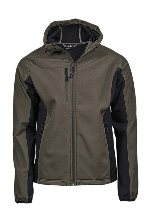 Hooded Lightweight Performance Softshell Kleur Olive Black