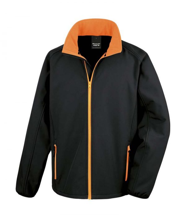 Printable Softshell Jacket Kleur Black Orange