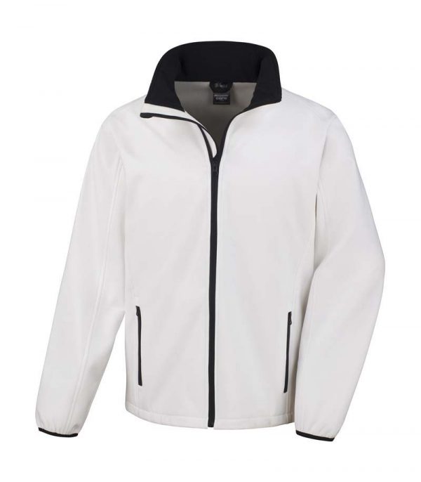 Printable Softshell Jacket Kleur White Black