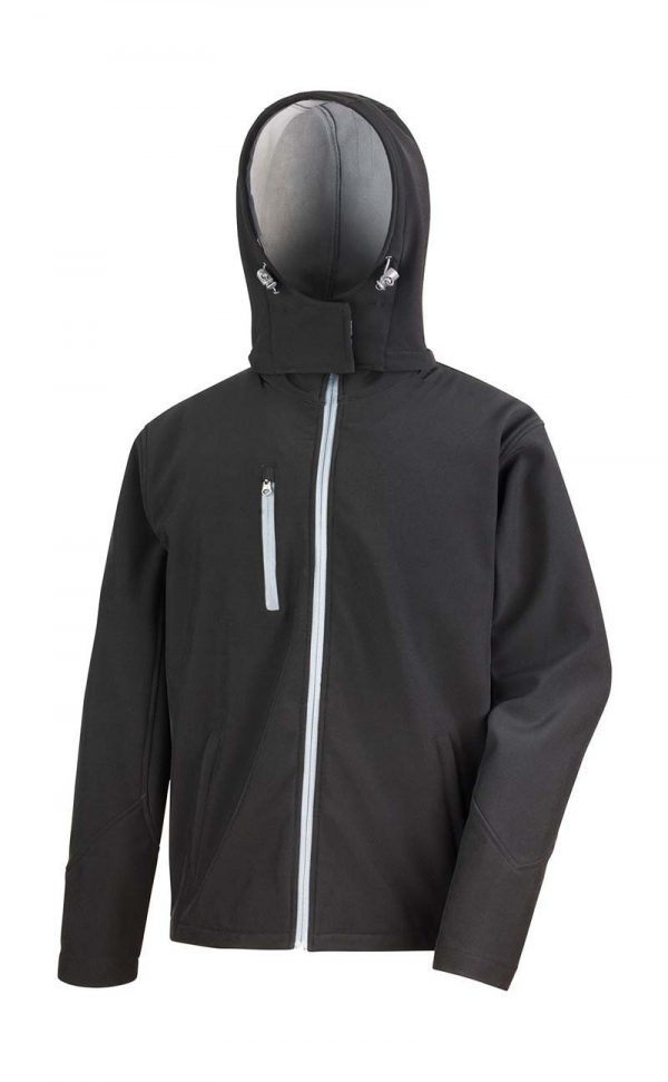 TX Performance Hooded Softshell Jacket Kleur Black Grey