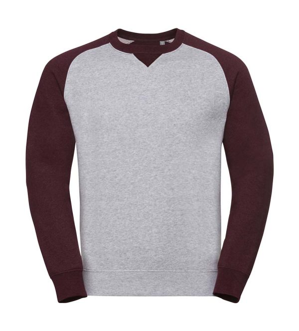 Authentic Baseball Sweat Kleur Light Oxford Burgundy Melange