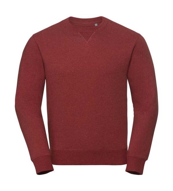 Authentic Melange Sweat Kleur Brick Red Melange