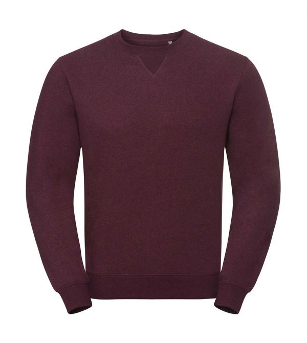 Authentic Melange Sweat Kleur Burgundy Melange