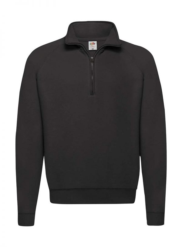 Classic Zip Neck Sweat Kleur Black