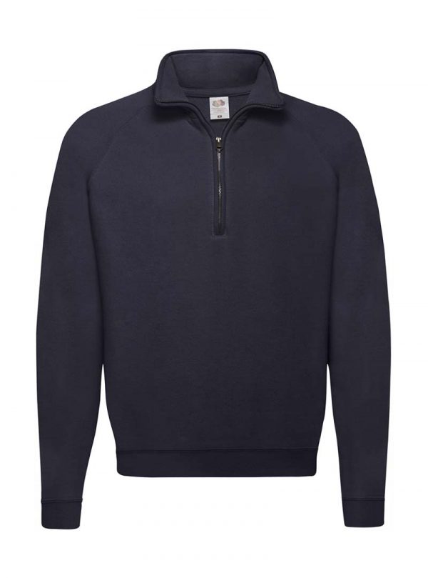 Classic Zip Neck Sweat Kleur Deep Navy