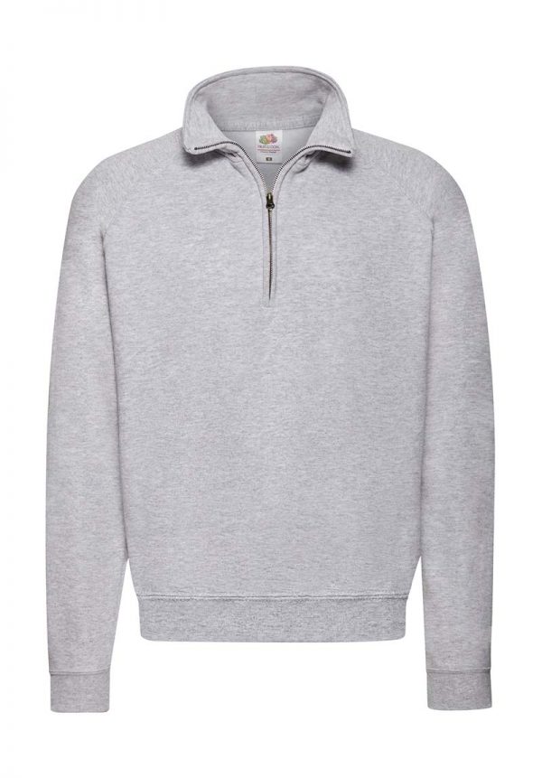 Classic Zip Neck Sweat Kleur Heather Grey