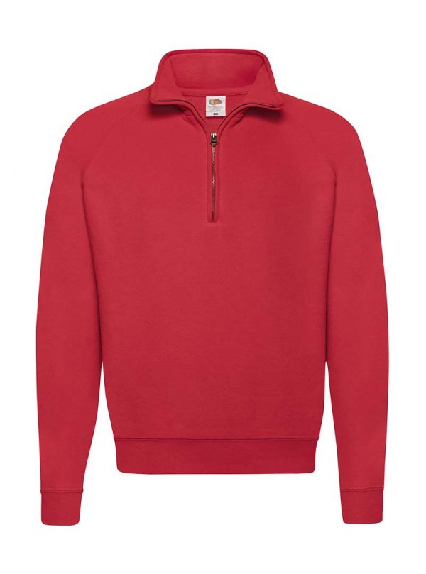 Classic Zip Neck Sweat Kleur Red