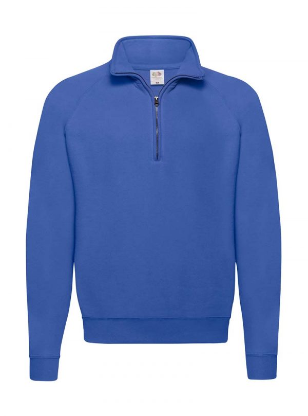 Classic Zip Neck Sweat Kleur Royal Blue