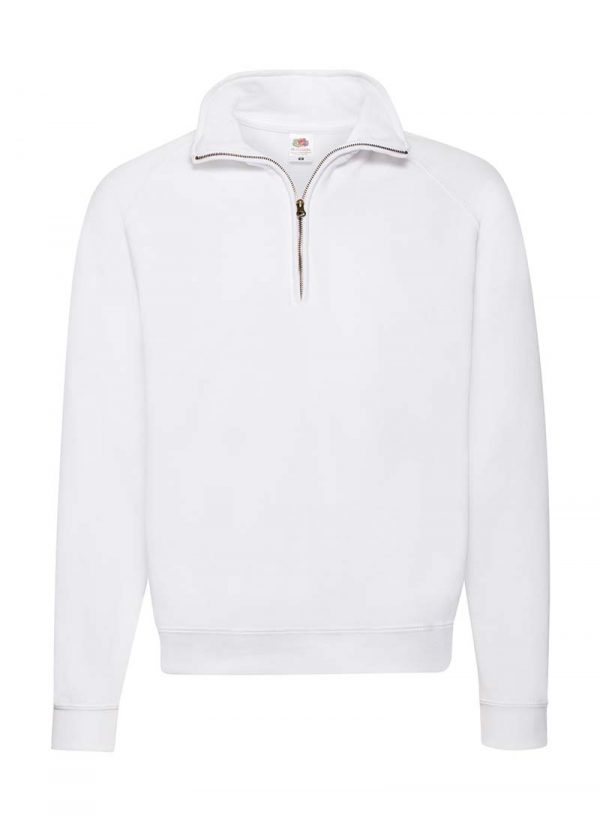 Classic Zip Neck Sweat Kleur White