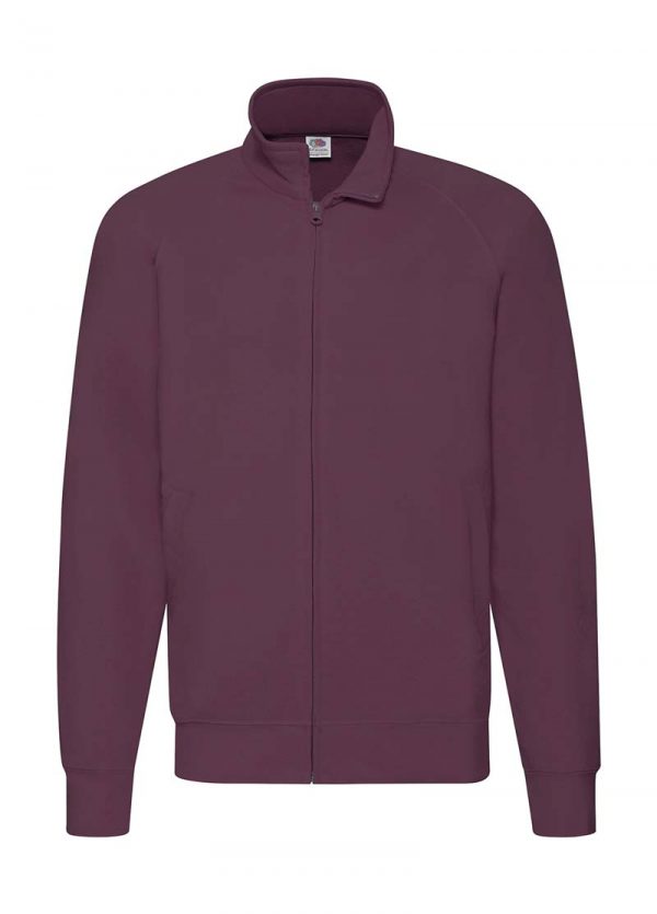 Lightweight Sweat Jacket Kleur Burgundy