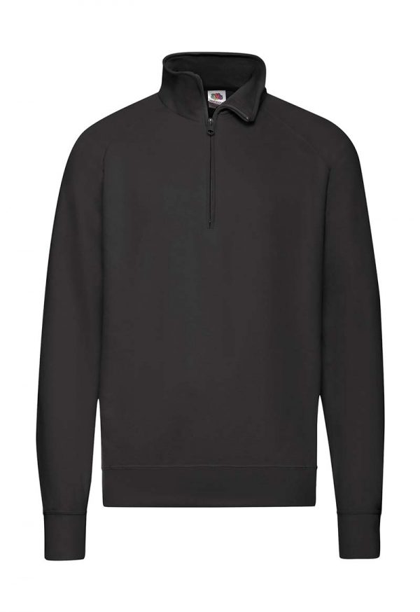 Lightweight Zip Neck Sweat Kleur Black