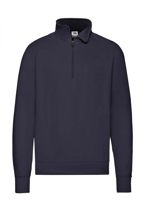 Lightweight Zip Neck Sweat Kleur Deep Navy