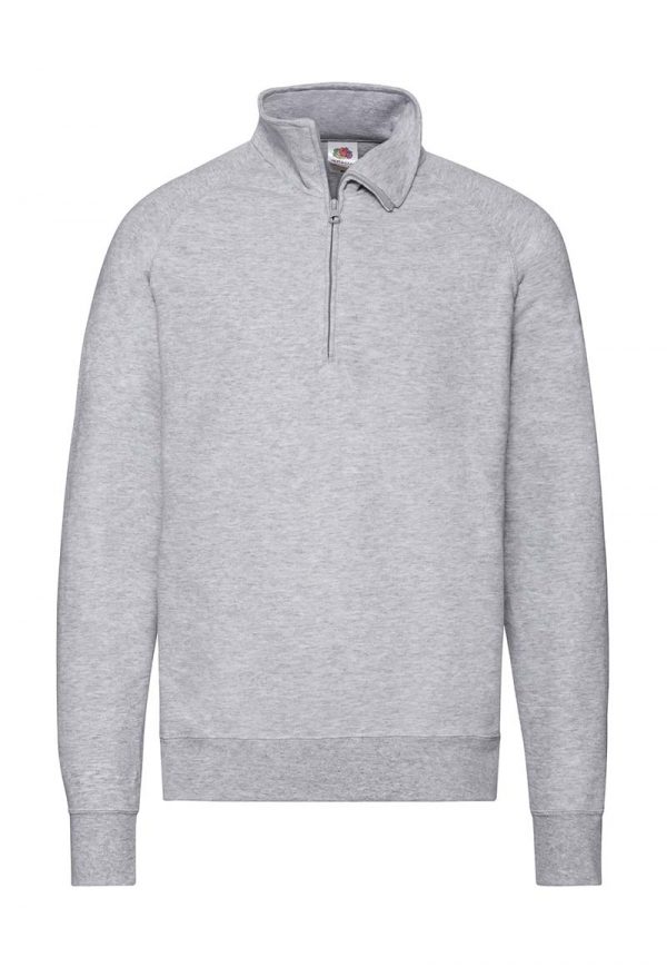 Lightweight Zip Neck Sweat Kleur Heather Grey