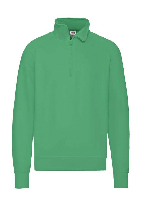 Lightweight Zip Neck Sweat Kleur Kelly Green