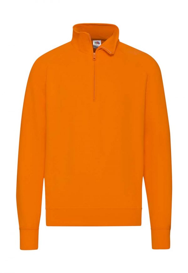 Lightweight Zip Neck Sweat Kleur Orange