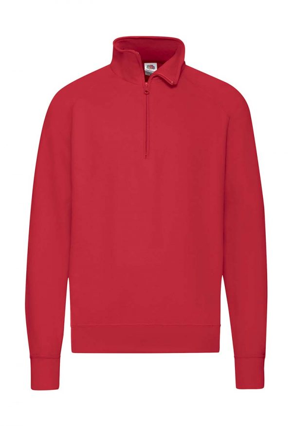 Lightweight Zip Neck Sweat Kleur Red