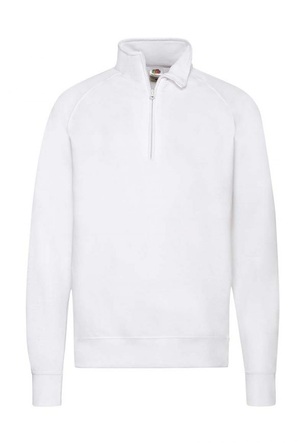 Lightweight Zip Neck Sweat Kleur White