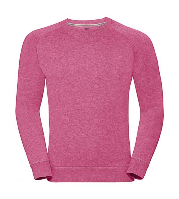 Mens HD Raglan Sweat Kleur Pink Marl