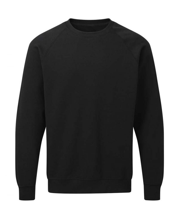 Mens Raglan Sweat Kleur Black