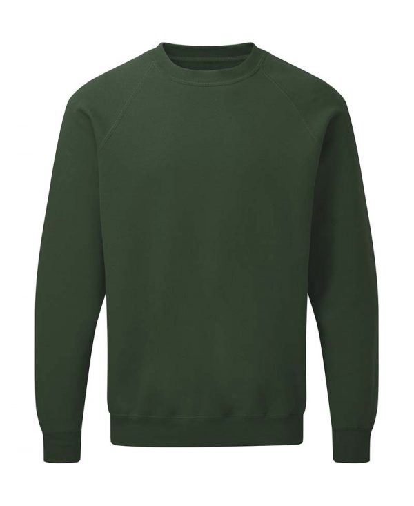 Mens Raglan Sweat Kleur Bottle Green