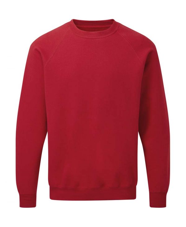 Mens Raglan Sweat Kleur Red