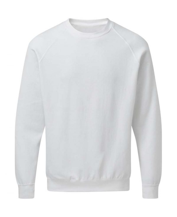 Mens Raglan Sweat Kleur White