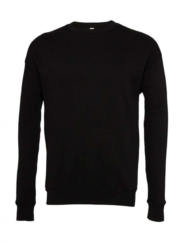Unisex Drop Shoulder Fleece Sweater Kleur Black