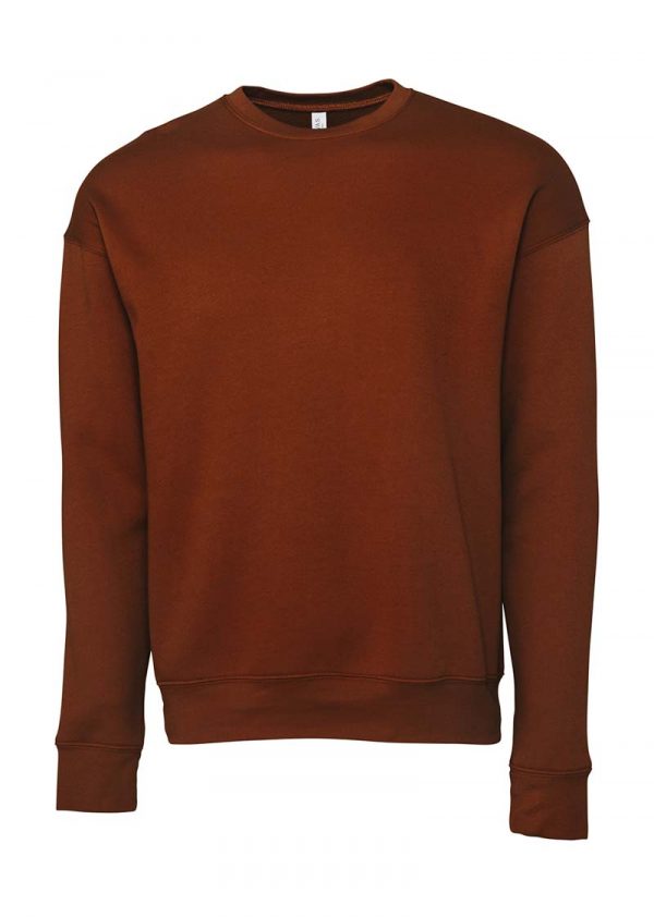 Unisex Drop Shoulder Fleece Sweater Kleur Brick