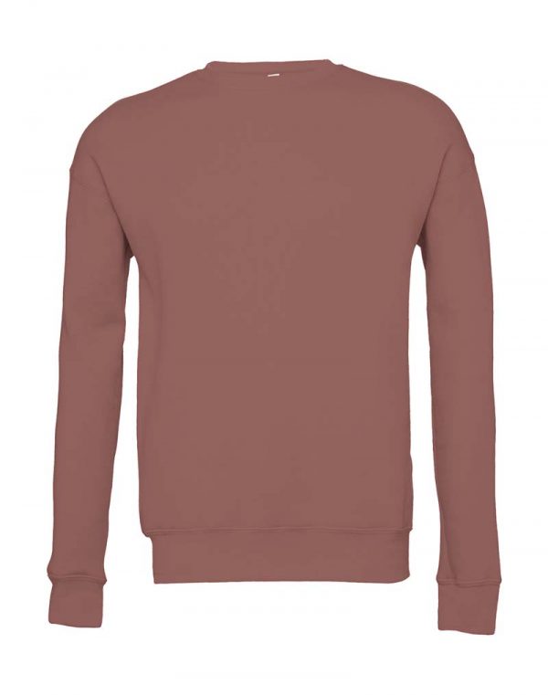Unisex Drop Shoulder Fleece Sweater Kleur Mauve