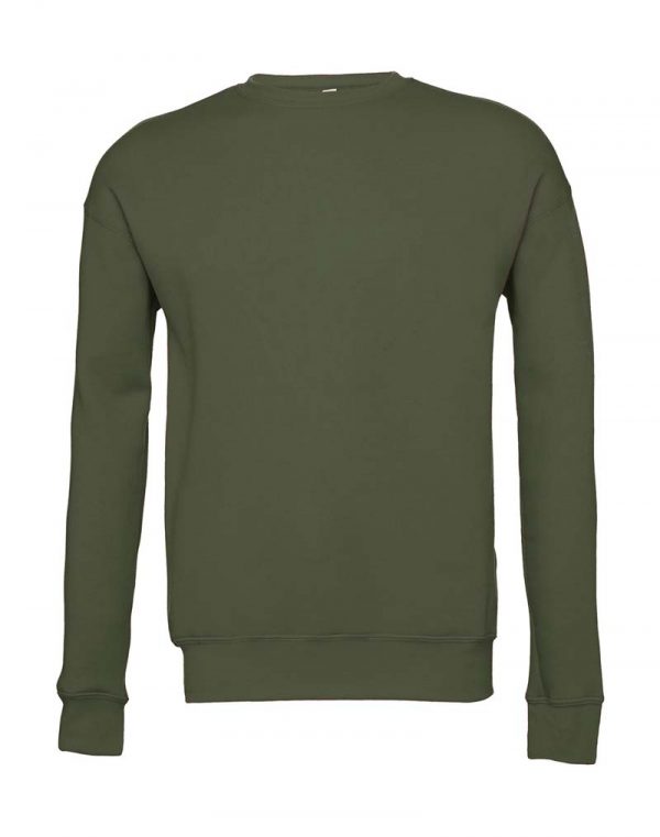 Unisex Drop Shoulder Fleece Sweater Kleur Military Green