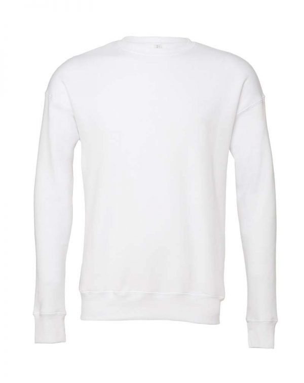 Unisex Drop Shoulder Fleece Sweater Kleur White