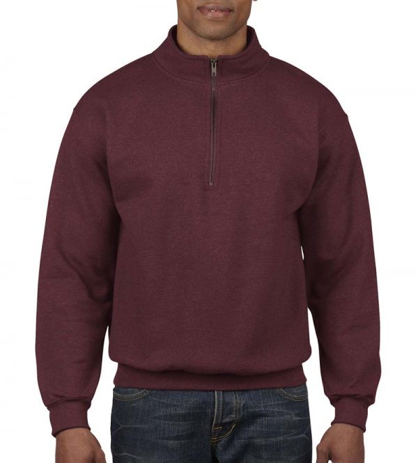 Vintage 14 Zip Sweat Kleur Maroon