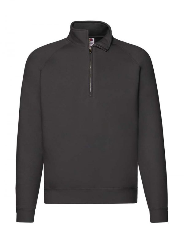 Zip Neck Sweatshirt Kleur Black