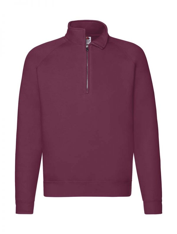 Zip Neck Sweatshirt Kleur Burgundy