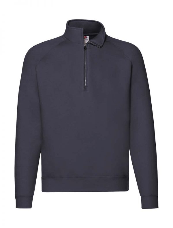 Zip Neck Sweatshirt Kleur Deep Navy