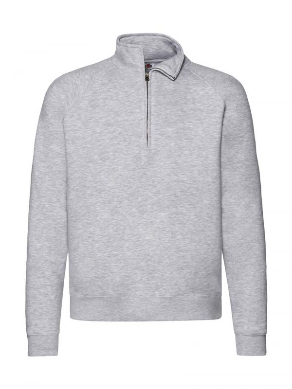 Zip Neck Sweatshirt Kleur Heather Grey