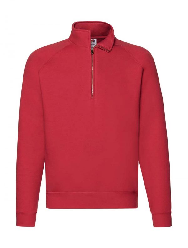 Zip Neck Sweatshirt Kleur Rood