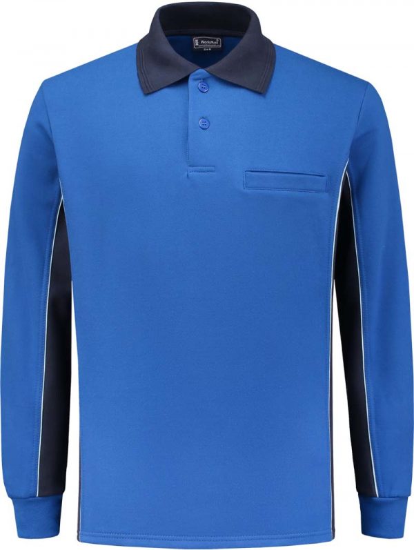 2404 H Front WorkMan Professional Workwear Bi Colour Polo Sweater ROYALBLUE