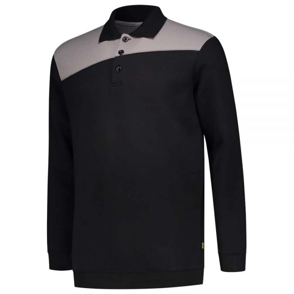 302004 POLOSWEATER BICOLOR NADEN Kleur Zwart Grijs