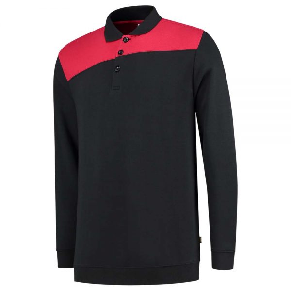 302004 POLOSWEATER BICOLOR NADEN Kleur Zwart Rood