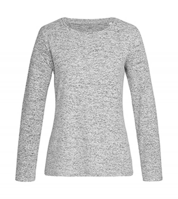 Knit Long Sleeve Women Kleur Light Grey Melange