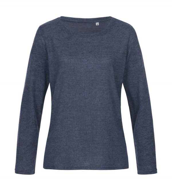 Knit Long Sleeve Women Kleur Marina Blue Melange