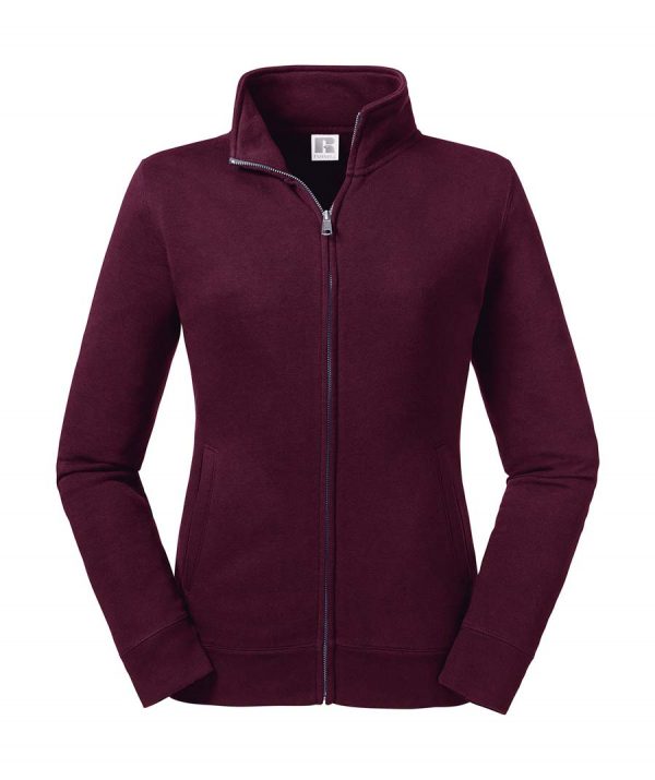 Ladies Authentic Sweat Jacket Kleur Burgundy