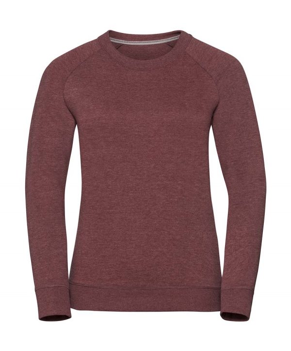 Ladies HD Raglan Sweat Kleur Maroon Marl