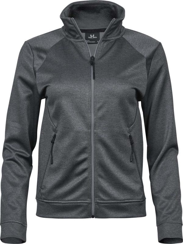 Ladies Performance Zip Sweat Kleur Dark Grey Melange