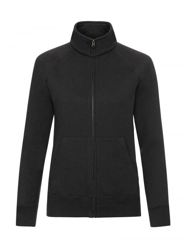 Ladies Premium Sweat Jacket Kleur Black