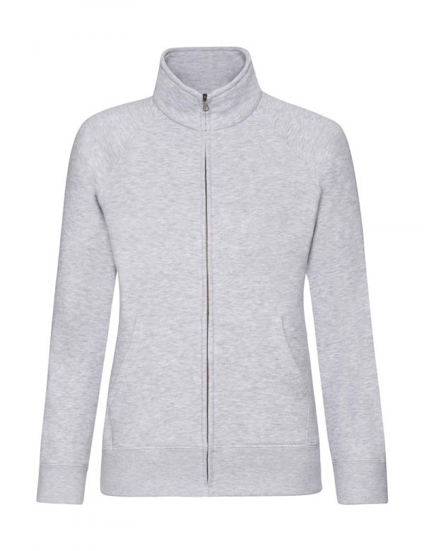 Ladies Premium Sweat Jacket Kleur Heather Grey